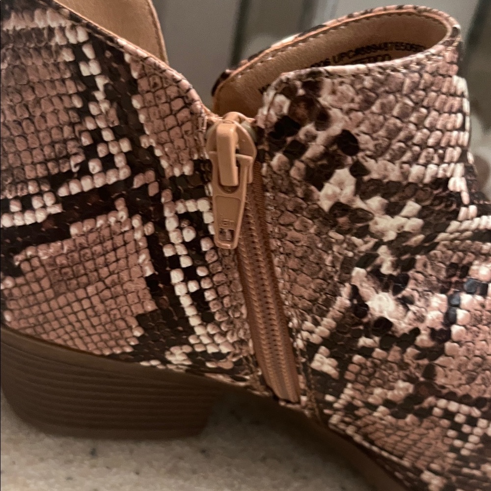 Time and Tru Snakeskin Ankle Boots - Pink and Black - Picture 3 of 8
